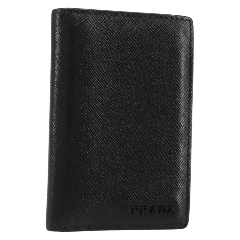 PRADA Card Case Safiano leather Black Auth bs30916 - Picture 1 of 16